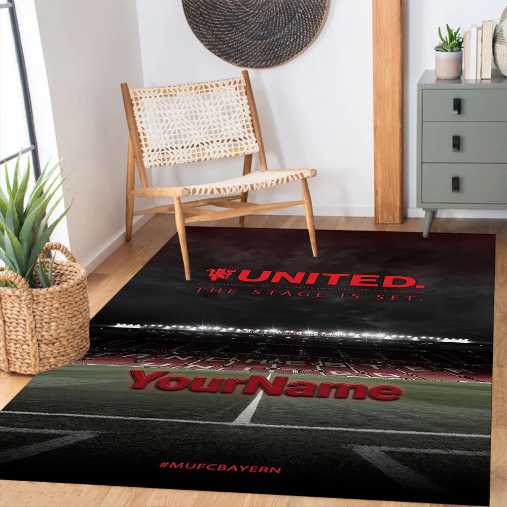 Manchester Personalized Text Carpet Design for Bedrooms Outdoor Game Room Kitchen Antislip Carpet Decorate Offices Best for Christmas