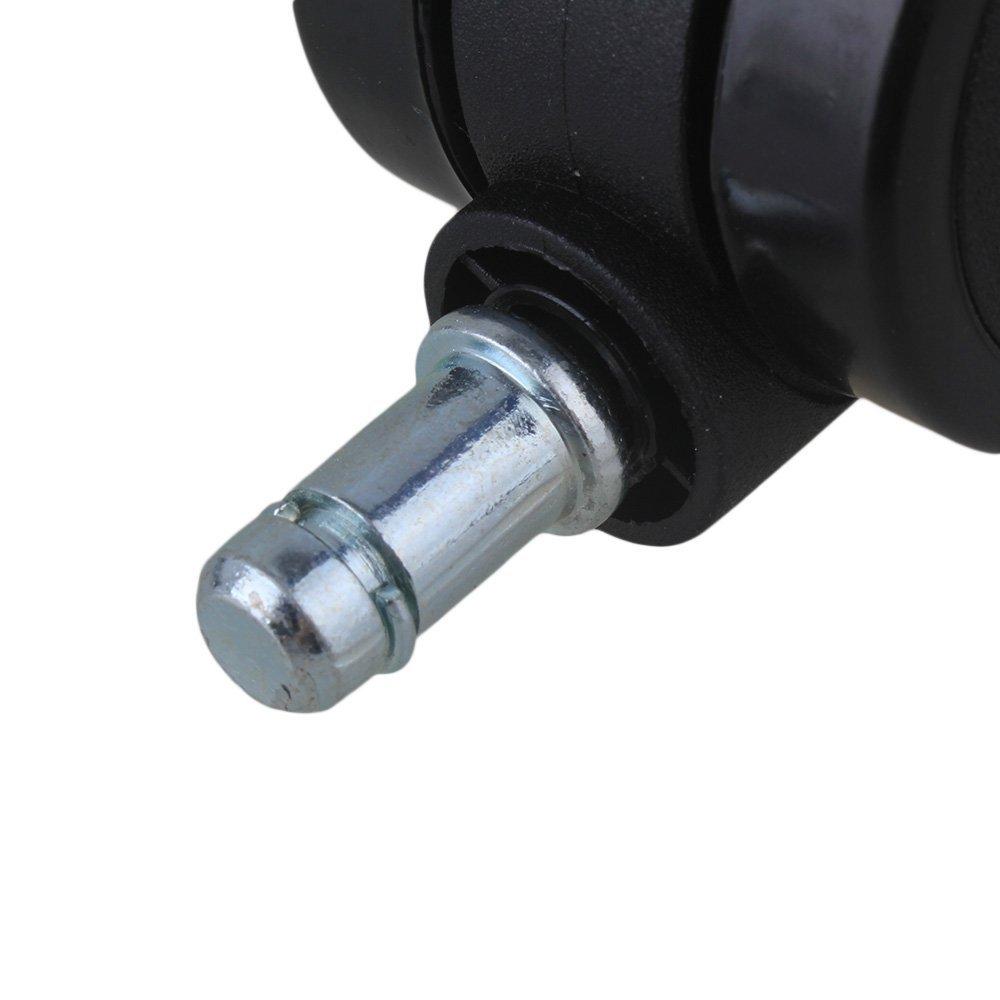 Ruote Girevoli in Metallo PU da 2" per Sedia da Ufficio Ruote per Mobili Gambo con Anello di Presa con Freno per Divano Letto Scaffale Portaoggetti 5 Pezzi