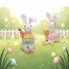 Cross-Border Easter Bunny Doll with Radish & Flower Basket - Cute Festival Decoration