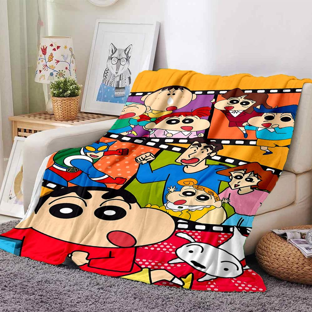 1pc Crayon Shinchan Adventure Flannel Blanket,Ultra Soft Warm Plush Throw for Home Bedroom Bed Sofa Cover Camping Picnic gift Y72452