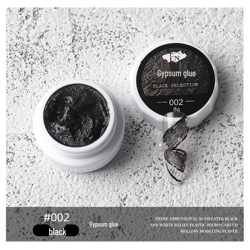 

Japanese 3D Nail Art Gel: Black & White Carving UV Polish