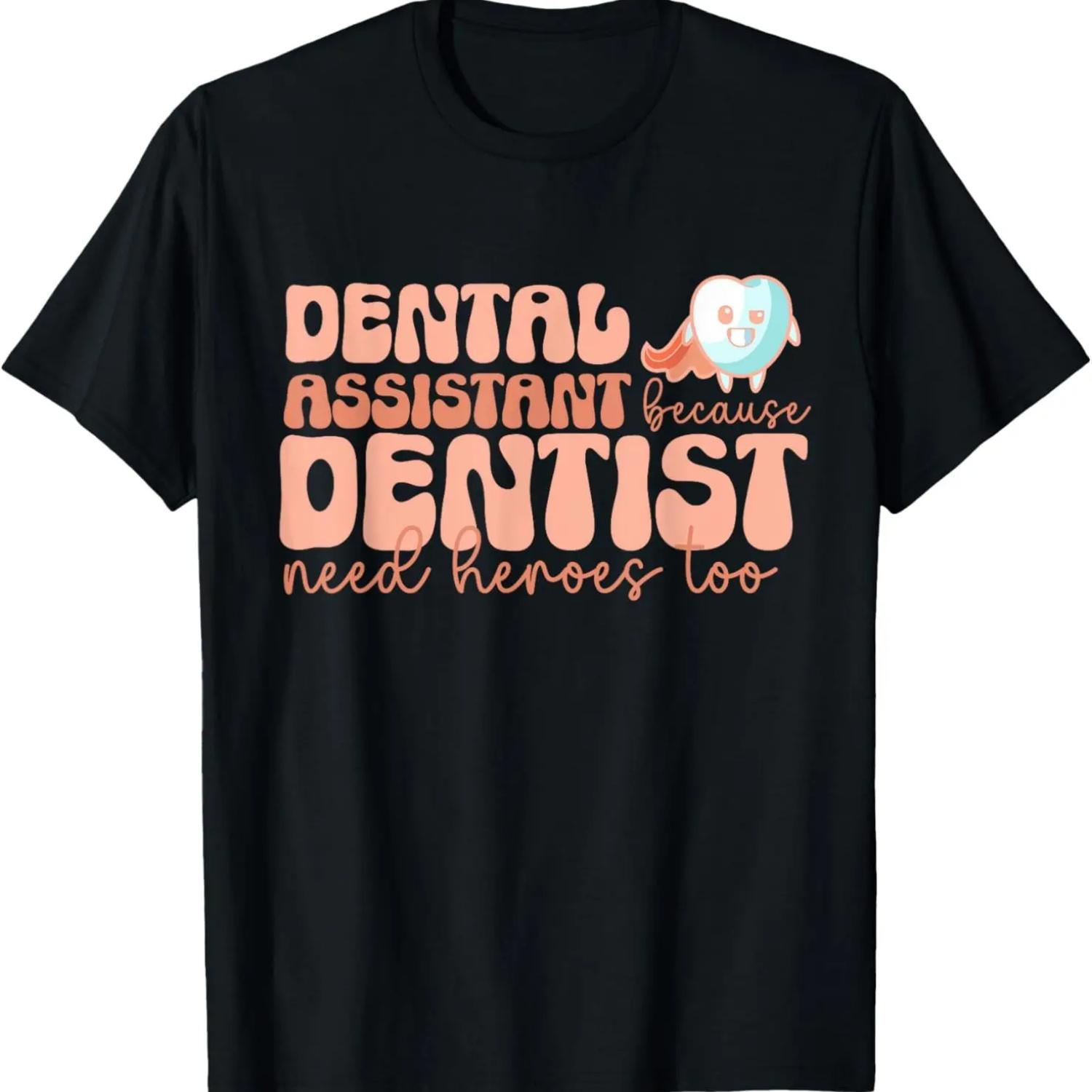 Смешная футболка для ассистента стоматолога, гигиениста, стоматолога, удобный чистый хлопок S