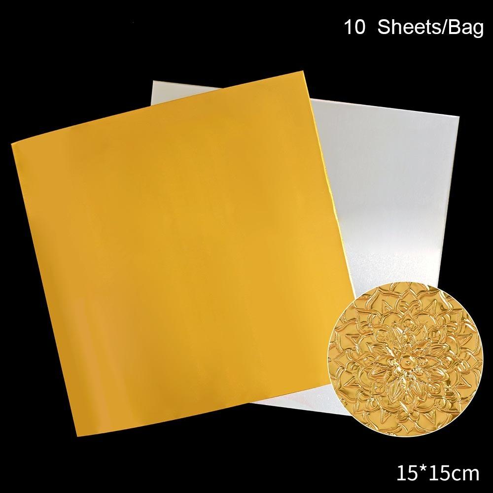 70 Micron Thickness A4 Gold and Silver Foil Embossed Aluminum Foil Art DIY Crafts Children Handmade Projects Reflective Decor
