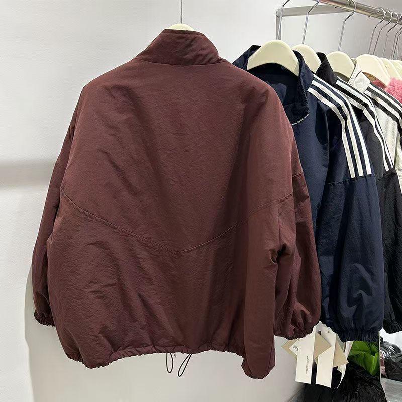 

Women s Korean-Style Cotton-Padded Casual Windbreaker: Autumn/Winter, Three-Stripe Stand-Up Collar, Versatile & Slimming. XL (Recommended 115-130 jin)