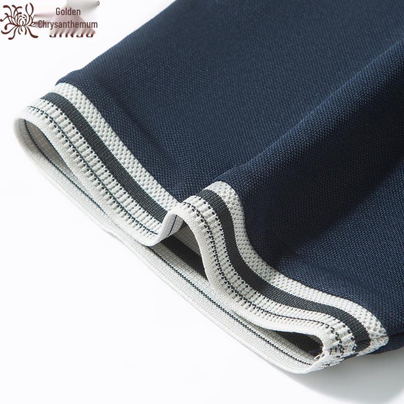 Camisa Polo Respirável de Mistura de Seda Masculina