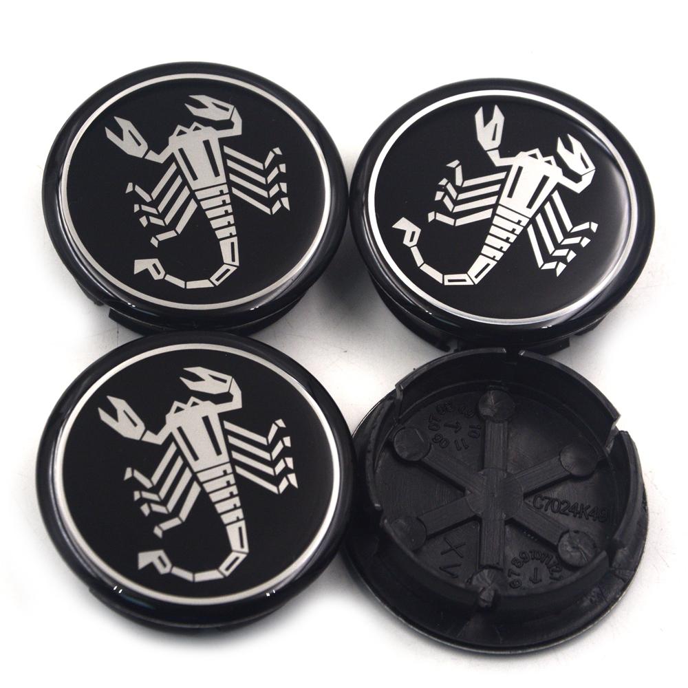 4pcs/lot 50mm (44mm) For 500 Abarth Wheel Hub Center Caps for Fiat Abarth Marea Multipla Punto Scorpion Logo
