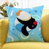 Cartoon Niedlicher Pingu Pinguin Verschiedene Größen Quadratische Kissenhülle für Auto Zuhause Schlafzimmer Dekor