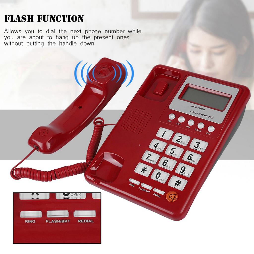 Home Hotel Wired Corded Telephone Desktop Phone Office Landline Fixed Telephone Caller ID