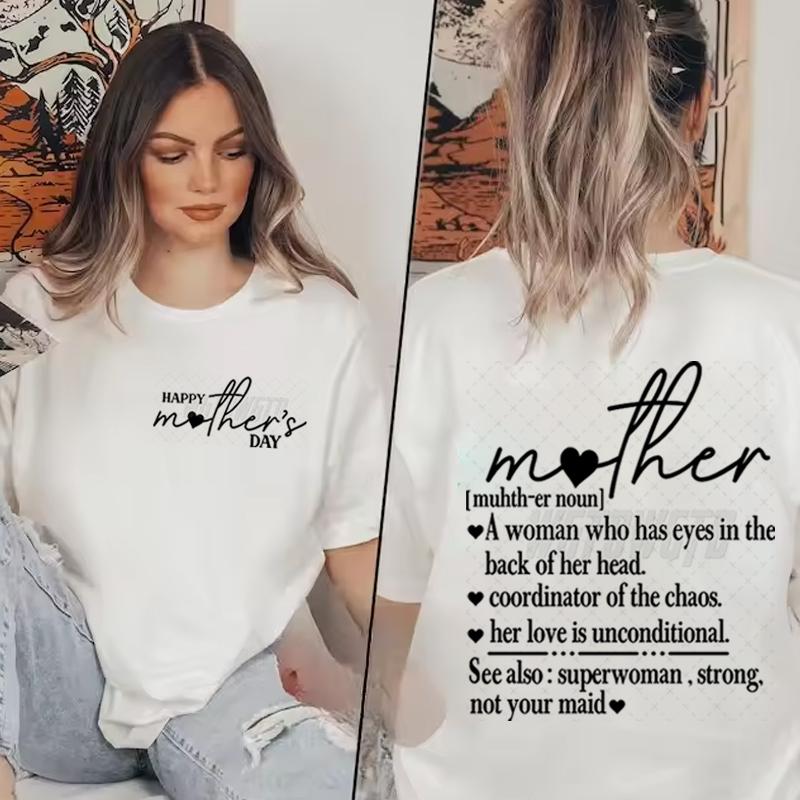 Happy Mothers Day Graphic T Shirts Women Trendy Mama Hearts Tshirt Design Mothers Day Gift Tee Mother Noun Letter Print Clothes