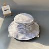 Japanese Wind Striped Pleated Bucket Hat Spring Summer Design Sense Niche Plaid Cotton Linen Breathable Sunscreen Basin Sun Hat