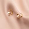 Korean Fashion Small Pearl Clip Earrings For Women Girls Vintage Golden Geometry Ear Cuff Clip Without Pierced Ear Cuff Jewelry