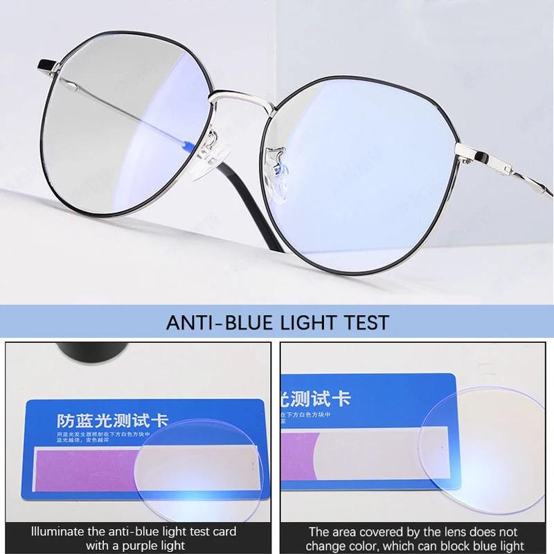 Metal Round Anti Blue Light Glasses Women Men Classic Square Eyeglasses Frames Transparent Computer Glasses  Feminino