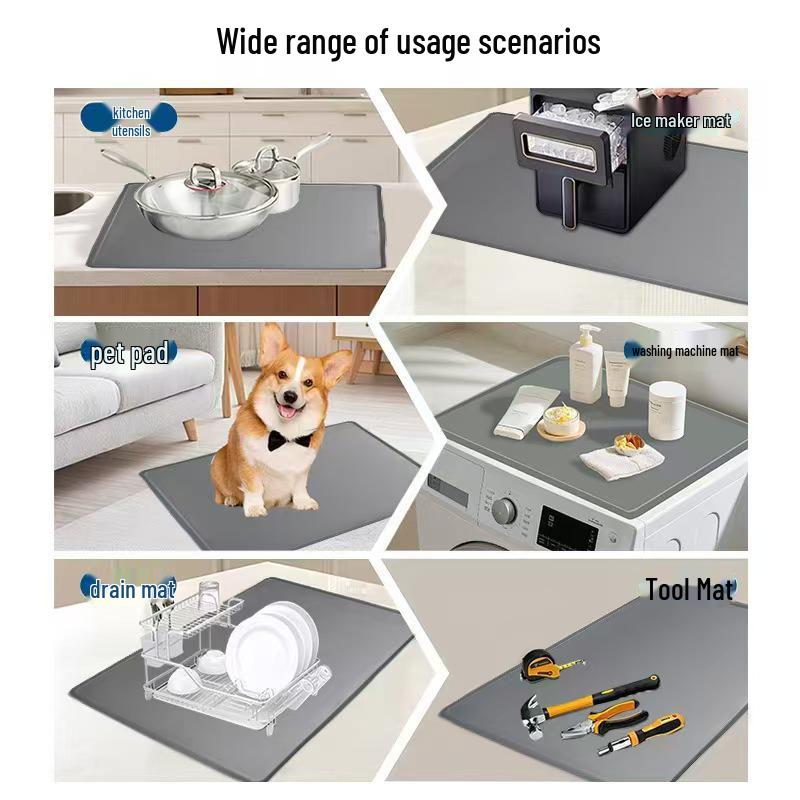 Custom Silicone Protective Mat for Washing Machines - Scratch-proof, Waterproof, Dustproof, Non-slip, Roller Dryer Storage Mat