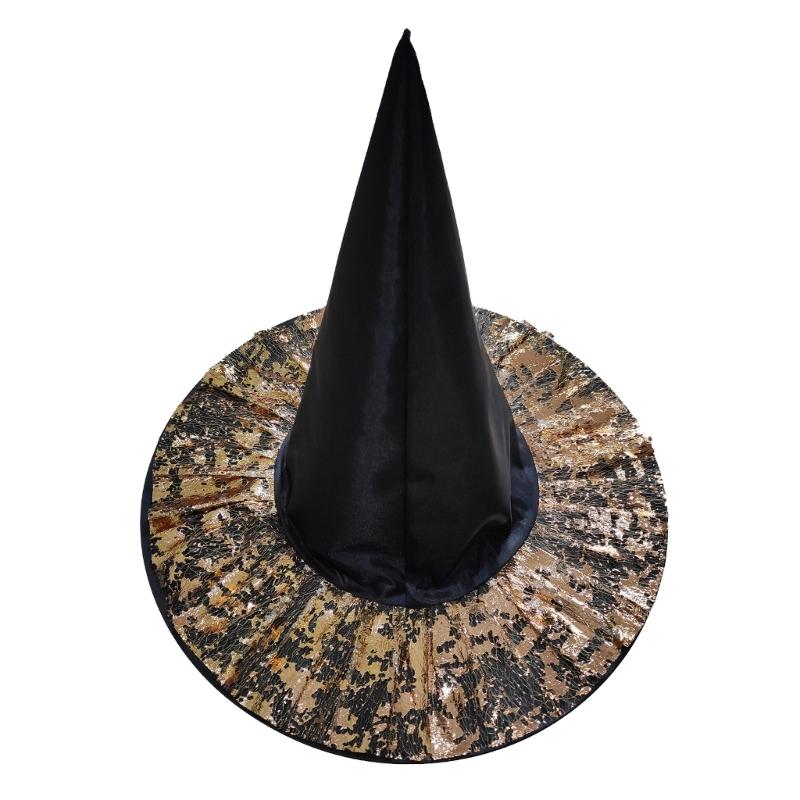 Cosplay Costume Witch Hat Mesh Wizard Hat for All Age Halloween Party Hat Role Play Witch Hat Cloche Hat Headwear
