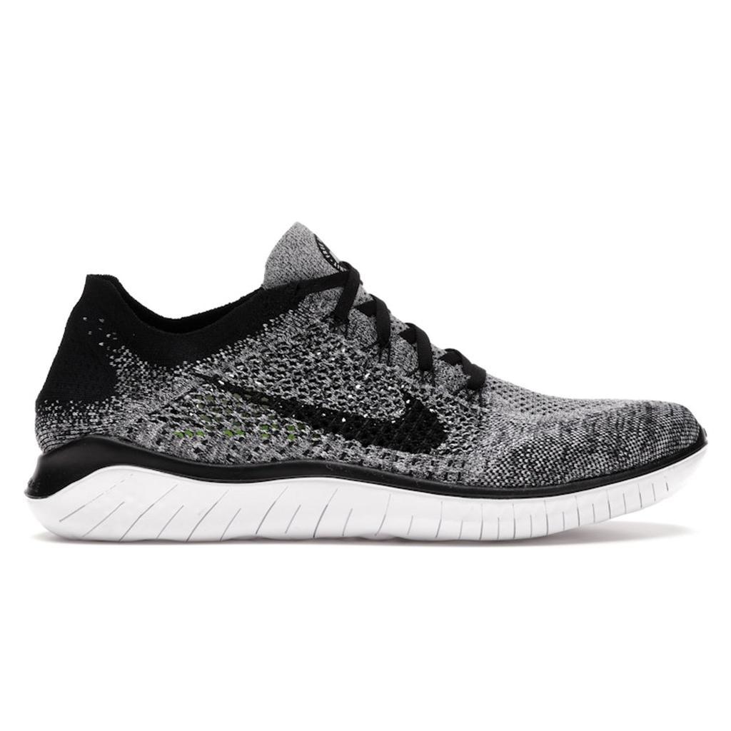 Кроссовки Nike Free RN Flyknit Белые Черные Мужские 942838-101 EU 41 серый/чёрный