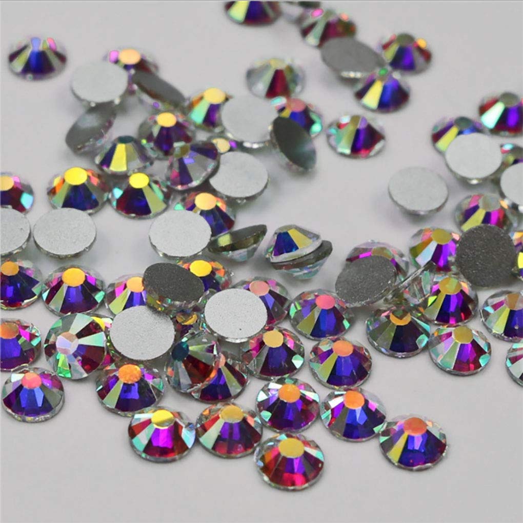 XIULI Colored Rhinestones for DIY Nail Decor and Clothing High 1440 Pieces Sizes Use, Light-Receiving, Approx. (Mixed SS3-20) (White AB)