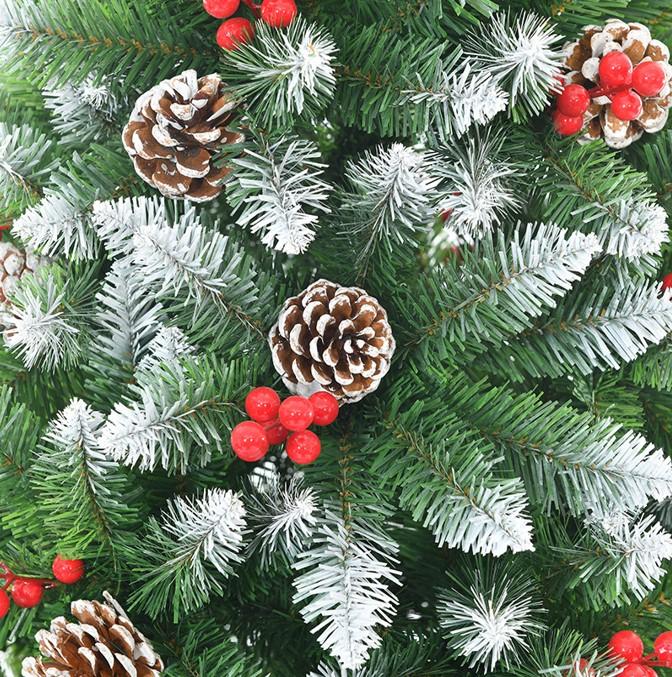 StarryLights snow-covered Christmas tree with rowan berries 210 cm x 95 cm - elegant, dense and exceptionally festive