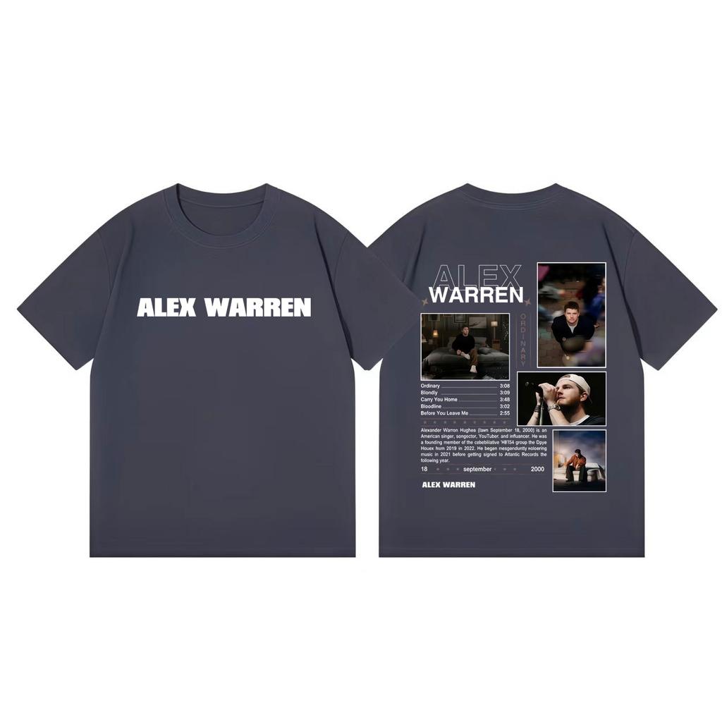 Singer Alex Warren World Tour 2026 Merch Tshirt Unisex Women Fashion Vintage Short Sleeve T Shirts Summer Casual Loose Tshirts