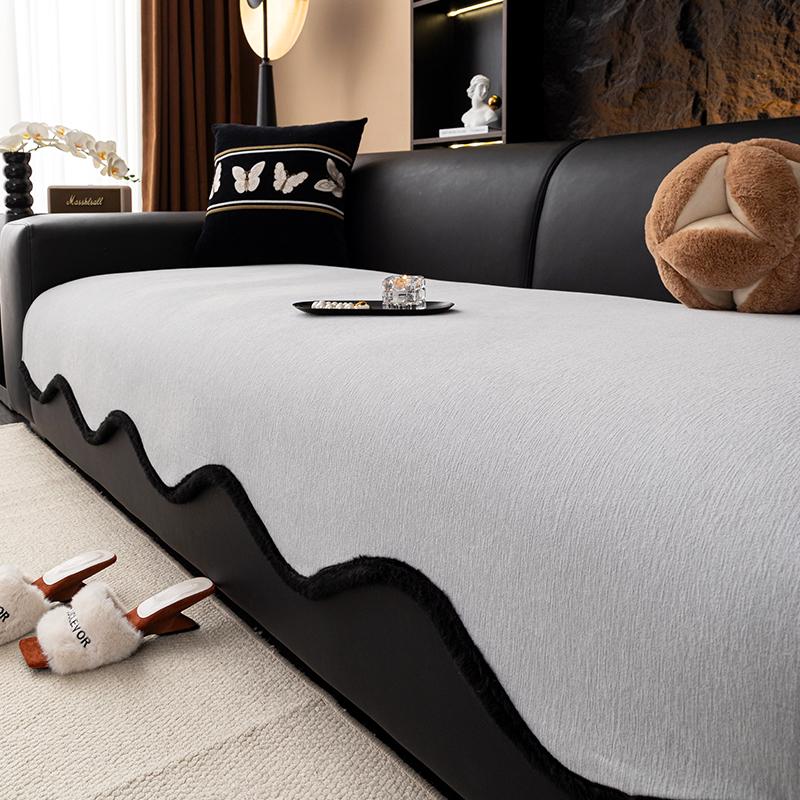 Non-Slip Couch Slipcover Protector Universal Irregularity Sofa Cushion European Retro  All-SEASON Solid Color Sofa Cover