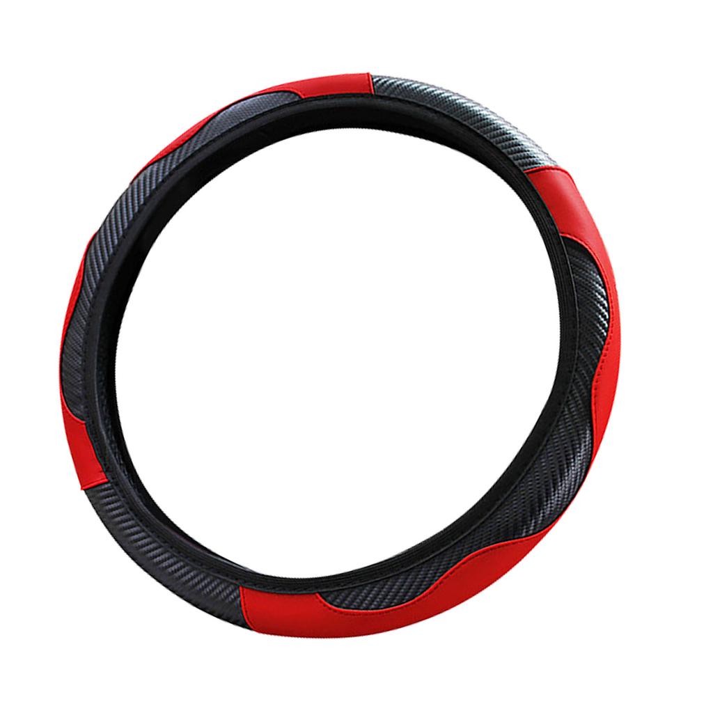 38CM Steering Wheel Cover Carbon Elastic Handle Sleeve Non Slip Steering Wheel Cover for Car