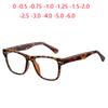 Anti Blue Light Square Minus Diopter Glasses With Prescription Leopard Full Frame TR90 Short-sight Eyewear 0 -0.5 -0.75 To -6.0