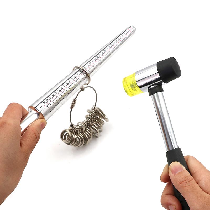 Ring Sizer Finger Guage Mandrel Finger Sizing Measure Stick Standard Tool Metal