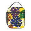 Lebhaftes tropisches Palmenblattmuster Isolierte Lunchtasche für Damen Kinder Auslaufsichere Lebensmittelbehälter Thermische Lunchbox Tragetasche