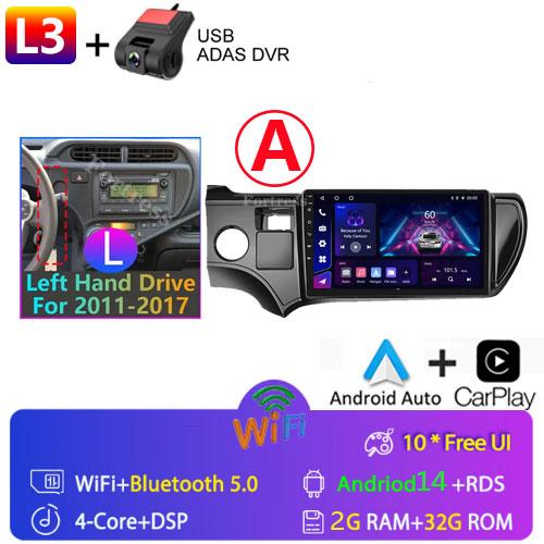 Car Radio For Toyota Aqua Prius C 2011-2017 Multimedia Automotive Autoradio Carplay Android Auto Wireless Video Car GPS WIFI