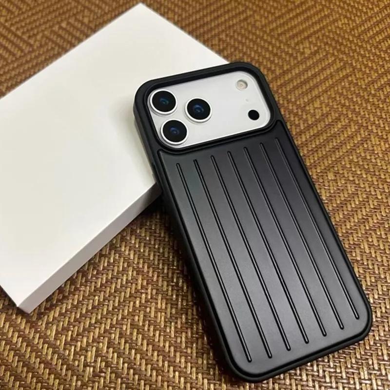 Ins Premium Aluminiumlegierung Handyhülle Für RIMOWA Box Für iPhone 17 Pro Max 16 15 14 13 3D Wellenstreifen Gepäck Verbesserter Fallschutz Schutzhülle