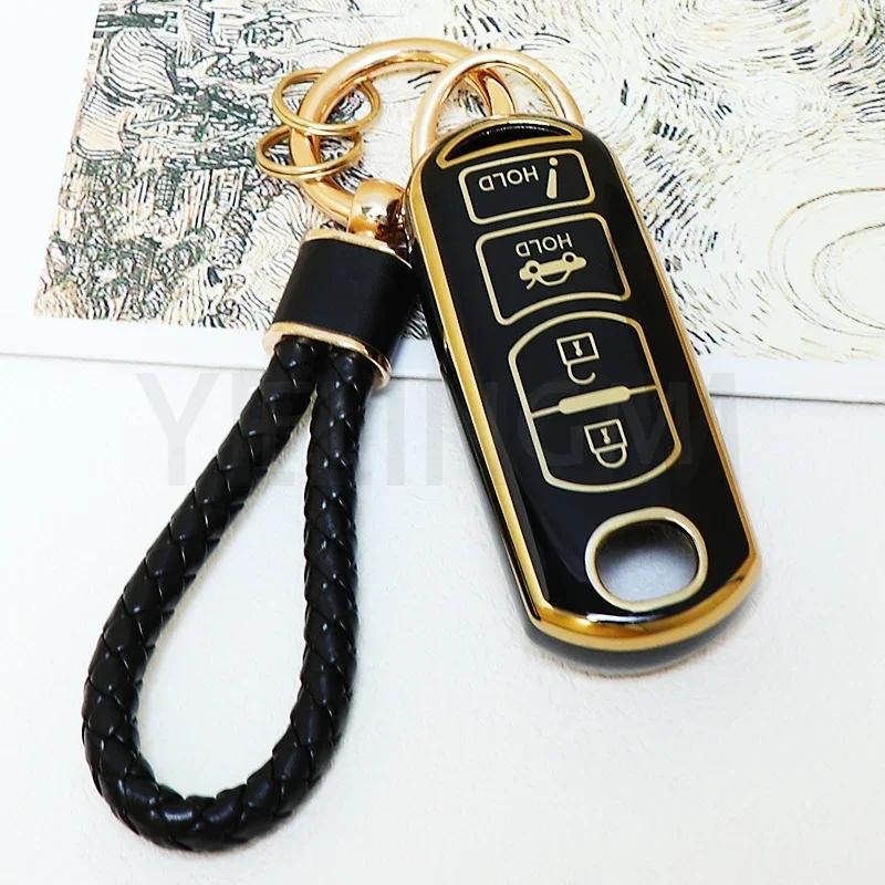 Shell For Mazda 2 3 6 Cx-5 Cx5 Cx-3 Cx7 Cx-9 Cx30 Atenza Axela Demio 4 Button Tpu Car Key Case Cover Key Protector Accessories