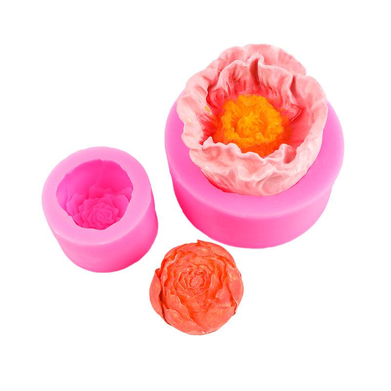 3D Hibiscus Rose Peony Flower Silicone Mold for Cake, Soap, Resin, Plaster Ornaments