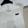Miu Style 2026 Summer Striped Tie-Up Knit Vest with Cinched Waist