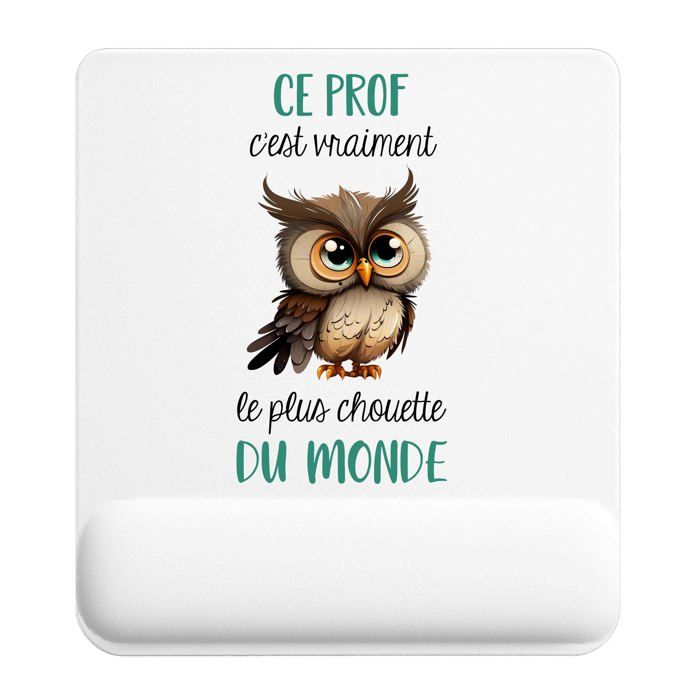 Tapis de souris - PLANETEE - Ce prof le plus chouette - 22x18 cm - Surface lisse antidérapante - Épaisseur 3 mm