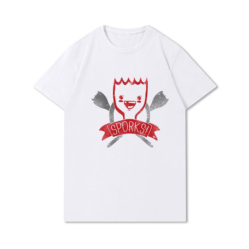 S-3XL 100 mønstre Sommerhvite T-skjorter for kvinner Trykt Uformelle korte ermer Topper O-hals T-skjorter