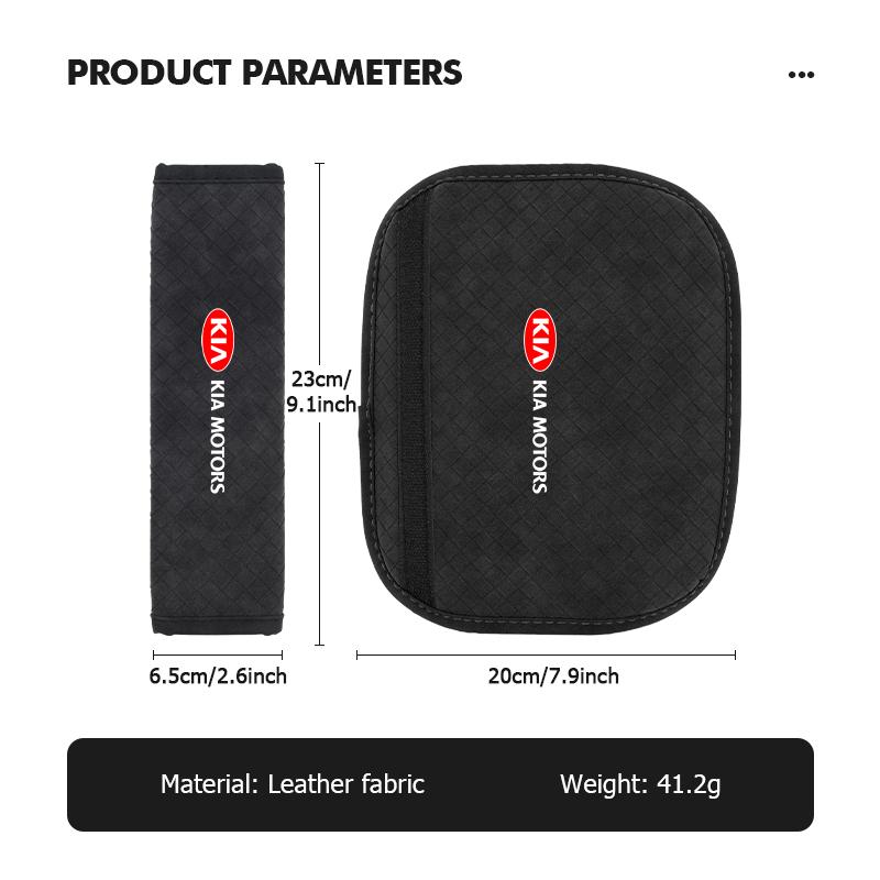 CNR2 For KIA Leather Car Seat Belt Shoulder Pad Shoulder Strap Protection Pad Sorento Stinger Soul Spectra Niro Cadenza Sephia