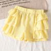 Girls' Fashion Set - Summer Children's Sweetly Decorated Bow-Tie Short-Sleeved Striped Flared Shorts Set