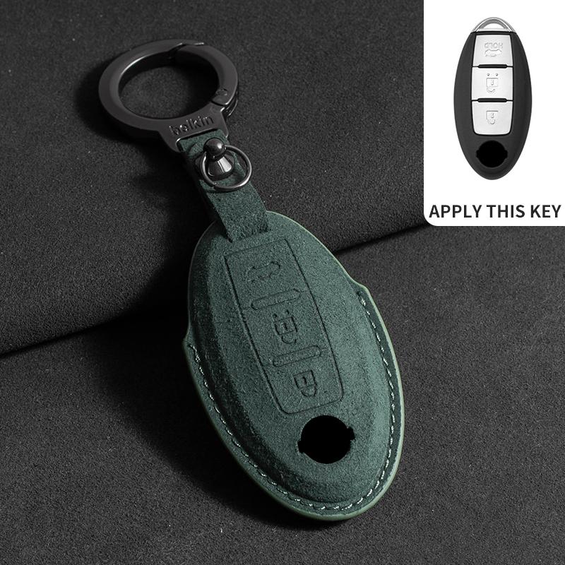 Suede Car Key Case For Nissan Rogue XTrail T32 T31 Qashqai J11 J10 Kicks Tiida Pathfinder Murano Juke Sentra Maxima Rogue Armada