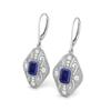 Lapis Filigree Dangle Women Wedding Earrings-925 Sterling Silver
