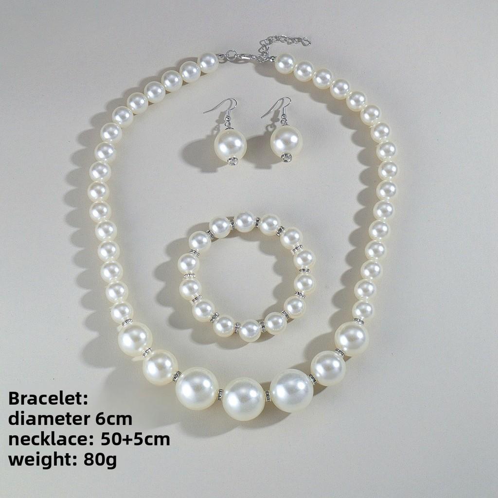 

Pearl Jewelry Set With Geometric Pendant For Women And Men A