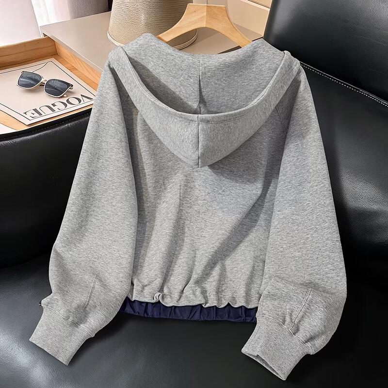 Women's Double-Zip Hooded Sweatshirt Jacket