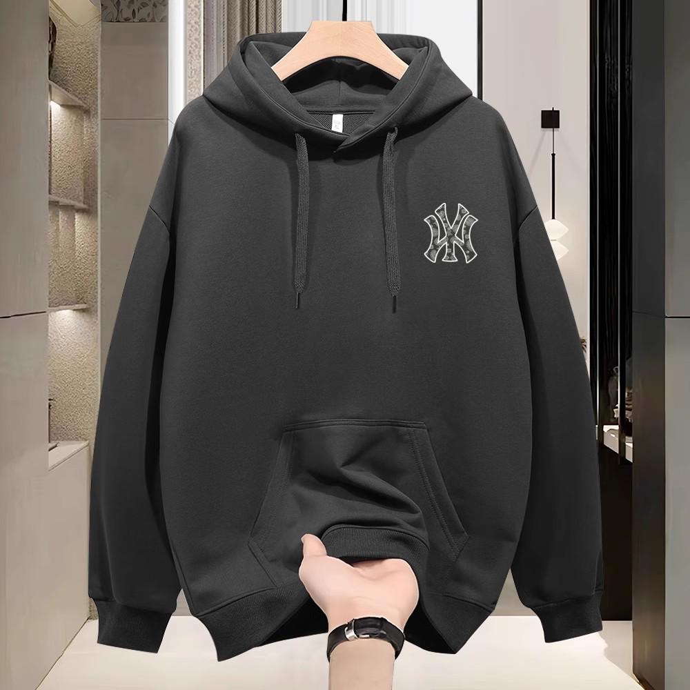 NASA Retro American Hooded Sweatshirt - Men's Thick Fleece-Lined Autumn/Winter Style with Back Print