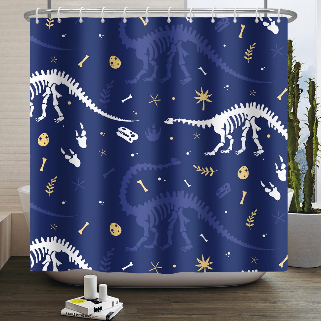Funny Dinosaur Shower Curtain for Bathroom Cute Animal Cool Dinosaur Children Bathroom Curtain Waterproof Bath Curtain Decor
