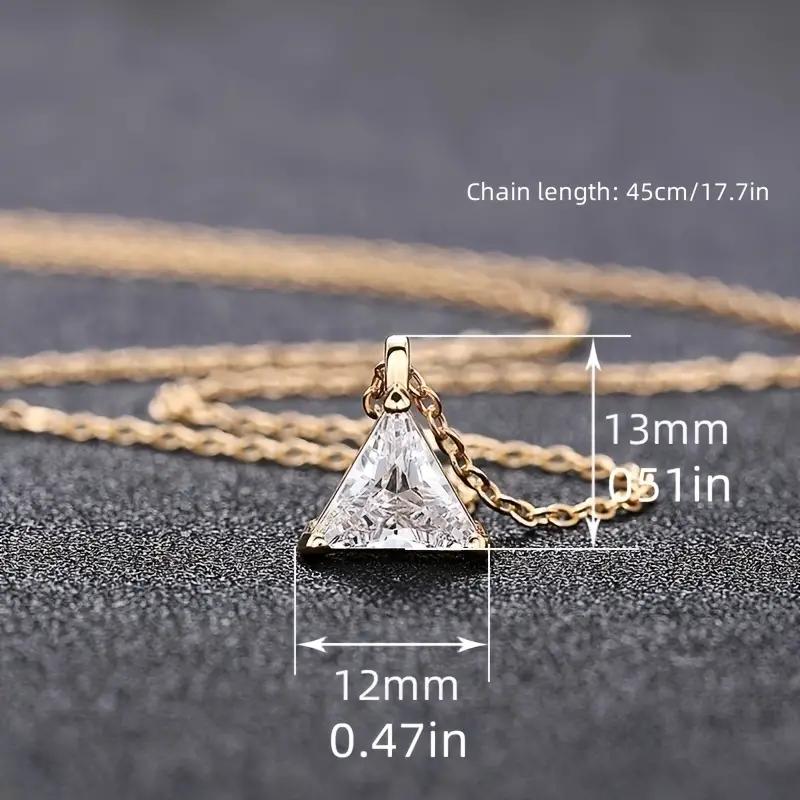 1 Article Fashionable Triangular Pendant Necklace, Minimalist Geometric Jewelry Single Diamond Necklace