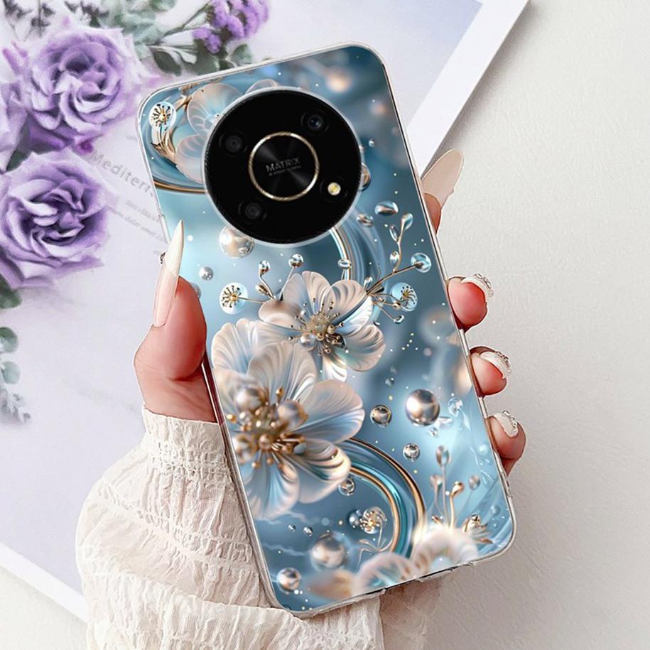 Silicone Case For Honor Magic 4 5 6 Lite Cover Popular Flower Butterfly Soft Slim TPU Back Cover For Honor Magic6 Lite Protector