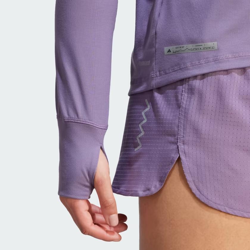 Adidas Ultimate Sweatshirt With Solid Color Logo Long Sleeve T-Shirt Women Tops Purple IM1881