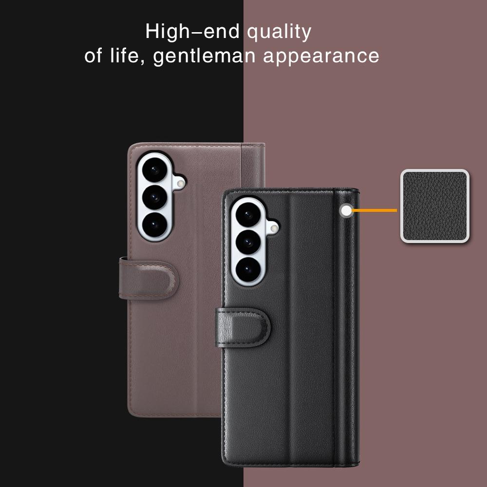For Samsung Galaxy S26+ Case Genuine Split Leather Phone Cover with Wallet Stand