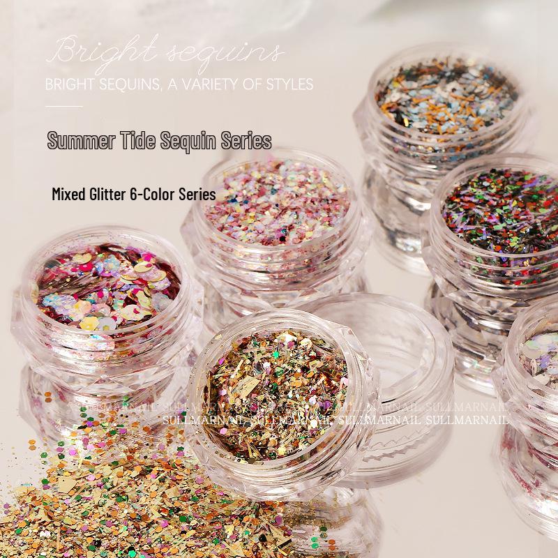 

Sweet Style Mixed Glitter Nail Art Decorations: Large & Small Sequins Pack