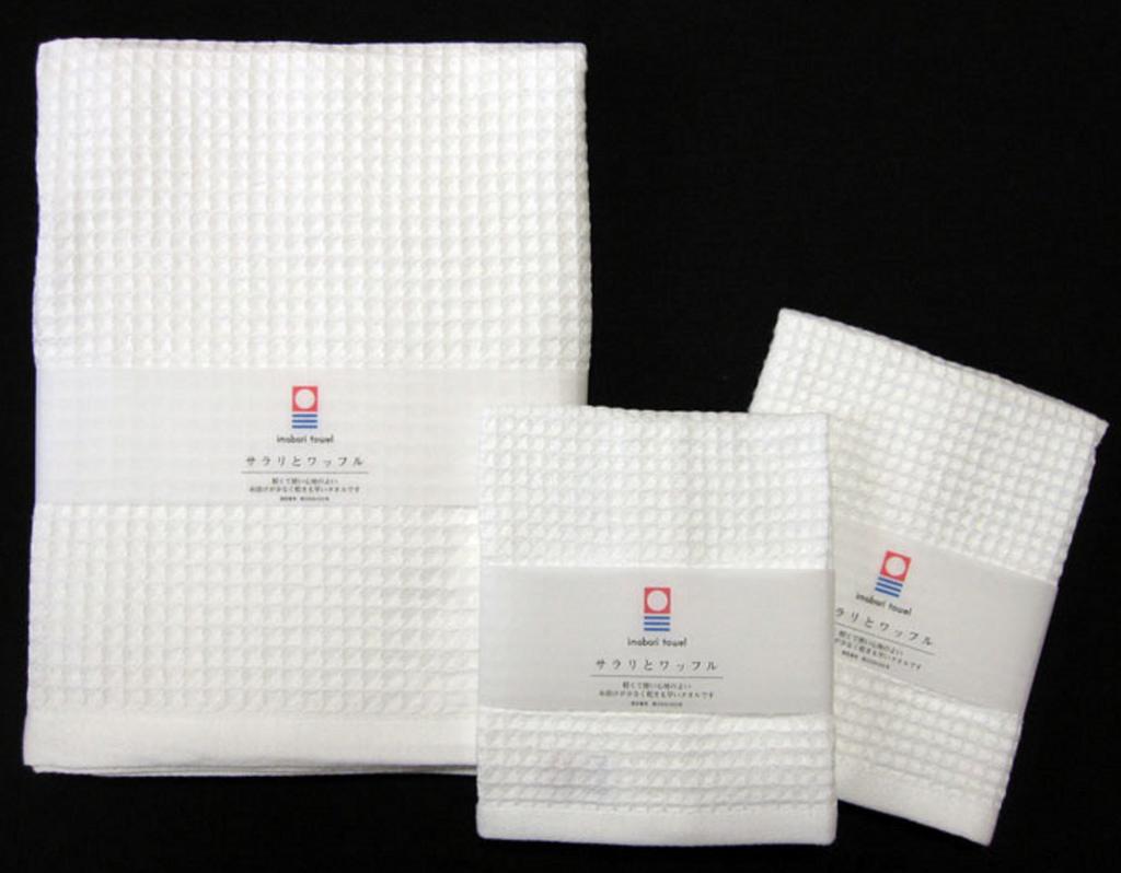 Maruyama Imabari Bath Sarari to 70 x 130 cm Towel, Towel, Towel, Waffle, Quick-drying, Thin, Waffle, White, Approx.