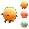 Cartoon Hamburger Plush Cushion With Short Plush Material For Home Decor And Comfort