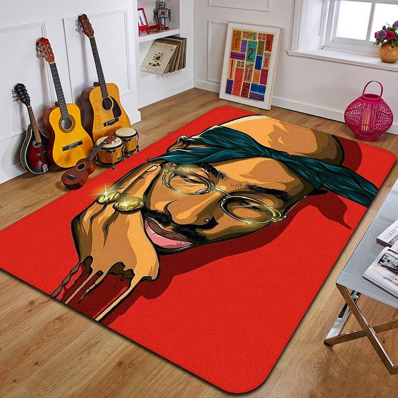 Kober s potiskem T-Tupac módní podložka na jógu dekorativní koberec do ložnice dekorativní podlahová rohožka do obývacího pokoje koupelny narozeninový dárek